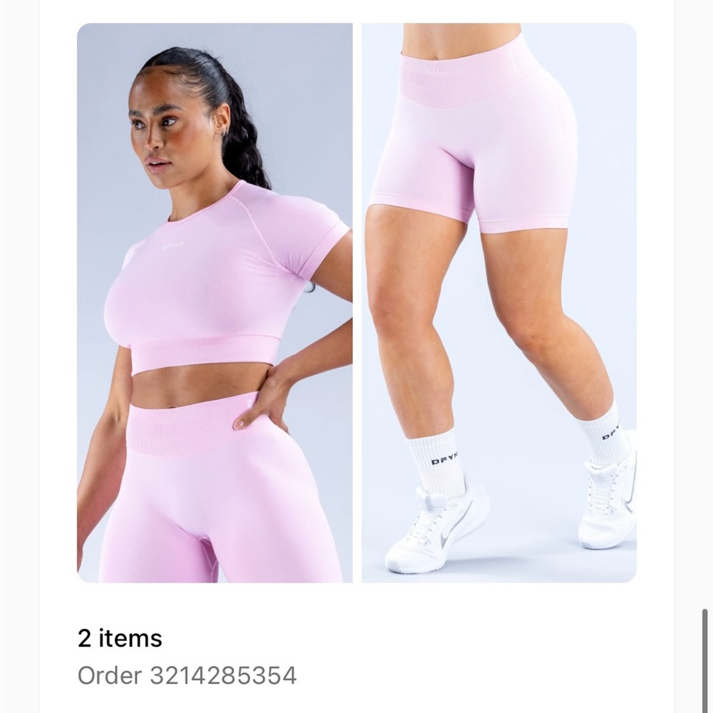 Dfyne Bundle! Light Rose Pink Impact Shorts & Impact Crop Top